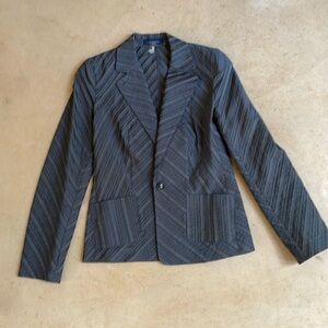 Cotton/rayon jacket by Piazza Sempione-blue/gray seersucker